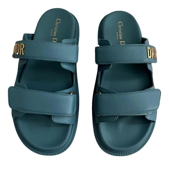 DIOR ACT DiorAct Dior-Act Lambskin Leather Dad Flat Sandals Shoe 38 NWT $1190 - Picture 1 of 9